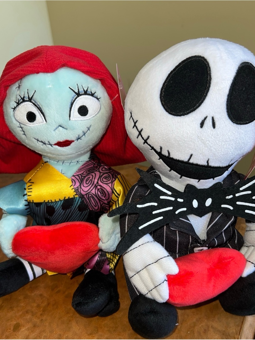 Disney Nightmare Before Christmas Jack & Sally Valentine's Day Plush 8" Sitting